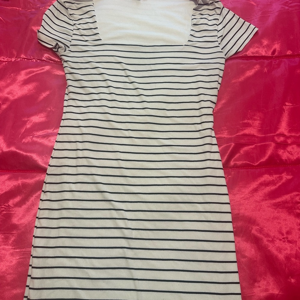 Striped Black and White Women's Dress